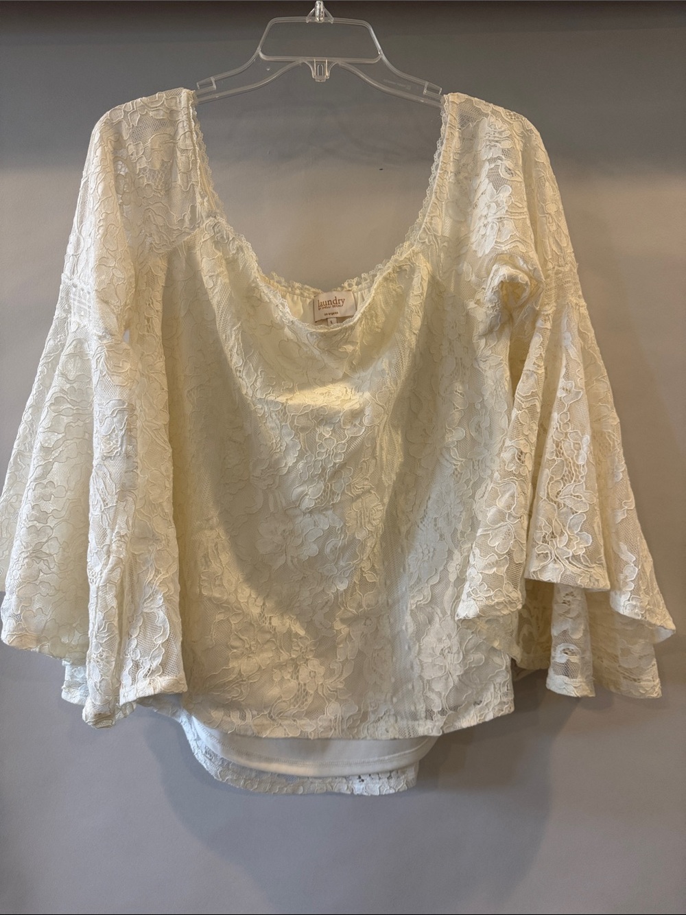 Laundry Off Shoulder Bell Sleeve Lace Top